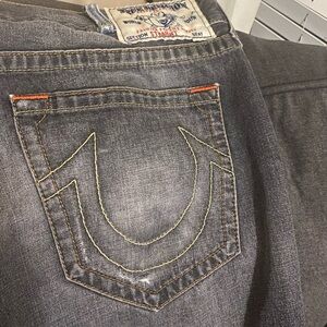 Black Washed True Religion Straight Legged Men’s Jeans